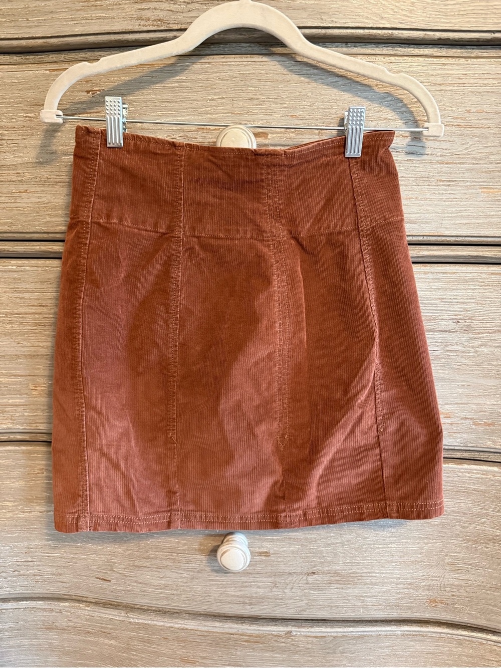 Free People Rust Corduroy Panel Mini Skirt